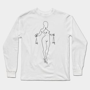 Libra Celestial Line Art Long Sleeve T-Shirt